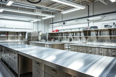 5 razões para escolher bancadas de aço inox em projetos de engenharia com alto tráfego